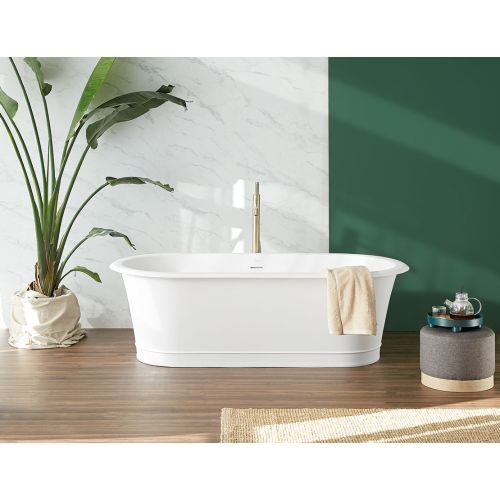 Vrijstaand Solid Surface ligbad Classic 180x88cm mat wit