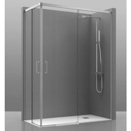 4-delige Douchewand hoekinstap met schuifdeuren Cosmo 6mm