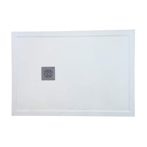 Composiet Douchebak met Rand Stone Eco 90x170cm Granito Wit Ral9003