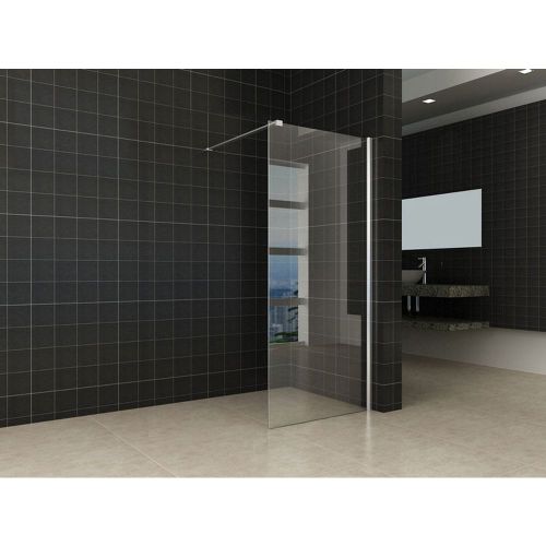 Vaste douchewand Luna 40x200cm Transparantglas Chroom