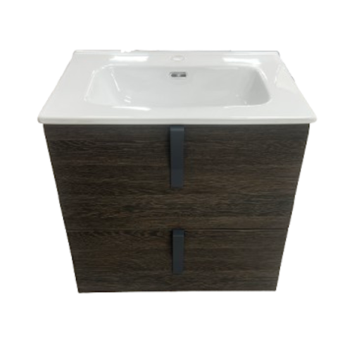 Badmeubel Evolve 60cm noten met keramische wastafel