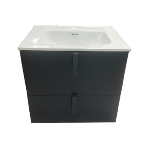 Badmeubel Evolve 60cm antraciet RAL7024 mat met keramische wastafel