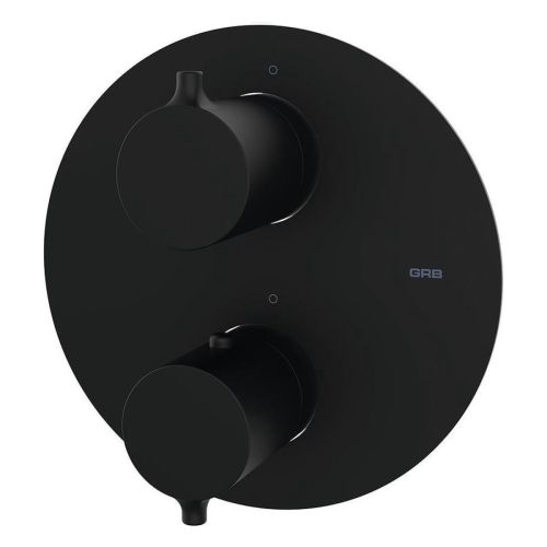 Inbouw thermostaatkraan Nero mat zwart rond