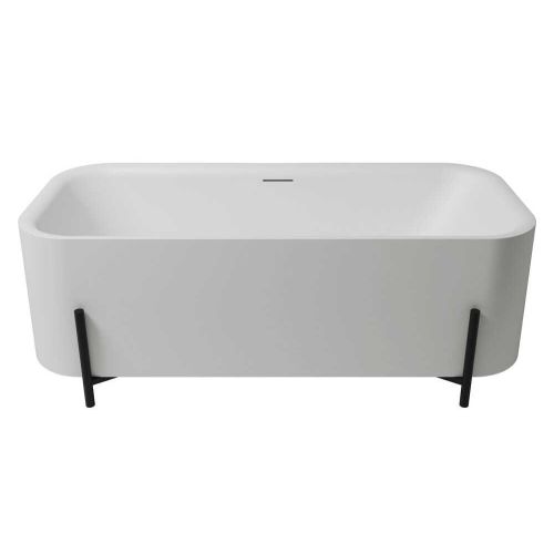 Vrijstaand acryl ligbad Aura met zwart onderstel 170x78cm mat wit