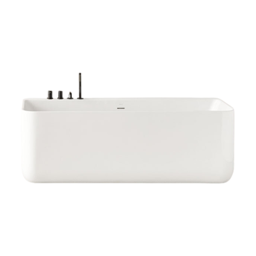 Half vrijstaand acryl ligbad Trento Muro 175x80cm glanzend wit