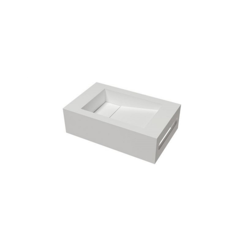 Solid Surface Wastafel Umbriel 50x31cm mat wit