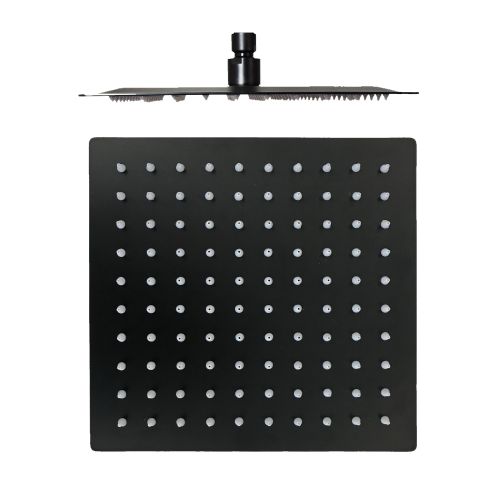 Hoofddouche Slim 30x30cm mat zwart