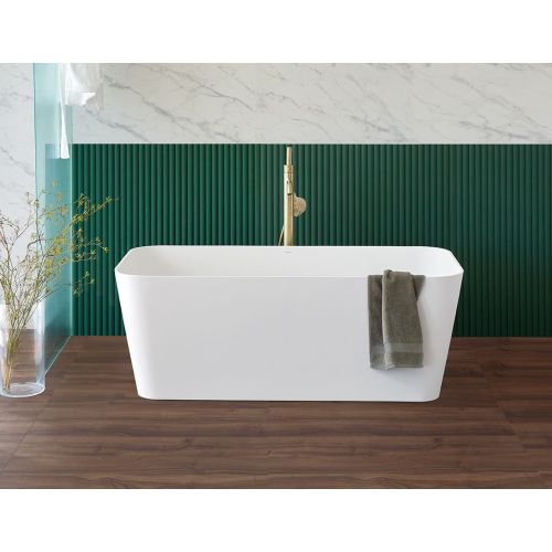 Vrijstaand solid Surface ligbad Rust 150x70cm mat wit