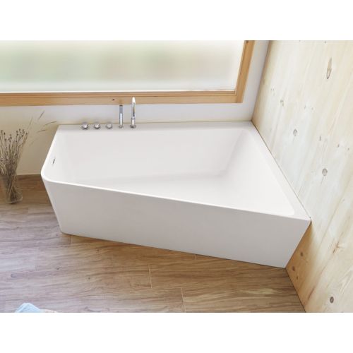 Acryl hoekbad Trento Angolo 178x130cm glanzend wit Rechts