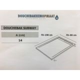 Composiet douchebak Subway Eco 90x140cm wit met afvoergoot structuur egaal