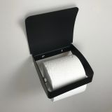 Toiletrolhouder Cube zwart met klep