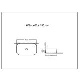 Keramische ovale opbouw waskom Oval 60x39cm wit