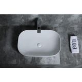 Keramische ovale opbouw waskom Oval 60x39cm wit