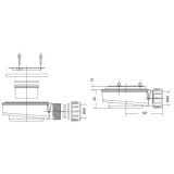 Composiet douchebak Slim Eco 100x110 cm Leisteen Lichtgrijs RAL7035