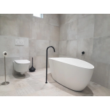 Staande bad uitloop Tube mat zwart