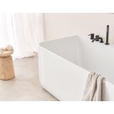 Half vrijstaand acryl ligbad Trento Muro 175x80cm glanzend wit