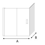 2- delige schuifdeur met zijwand Cosmo - 6mm
