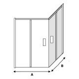 4-delige Douchewand hoekinstap met schuifdeuren Cosmo 6mm