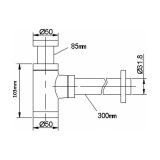 Design sifon Evolution 1¼" mat zwart met muurbuis