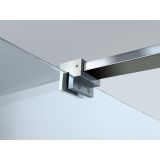 Vaste douchewand Luna 40x200cm Transparantglas Chroom