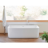 Half vrijstaand acryl ligbad Trento Muro 175x80cm glanzend wit