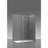 Vaste douchewand Walk In 90x195cm met draaibaar deel 20x195cm Transparantglas Chroom
