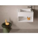 Solid Surface Wastafel Umbriel middle 50x31cm mat wit