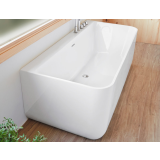 Half vrijstaand acryl ligbad Trento Muro 175x80cm glanzend wit