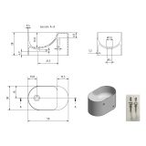 Solid Surface wastafel Guadiana 50x30x28cm (lxdxh)