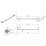 Handdoekhouder Cube chroom 650mm