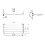 Aluminium handdoekrek 60x27,5cm wit, geschikt voor buiten gebruik