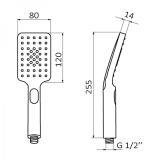 Handdouche Suki chroom, 3 standen