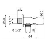 Muuraansluiting voor doucheslang mat zwart met handdouche houder