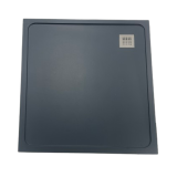 Composiet douchebak schuine zijde met Rand Lisa ECO 109.5x115cm Egaal Zwart RAL9005