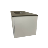 Badmeubel Parma 100cm Wit Hoogglans met Composiet wastafel Beigegrijs RAL7006