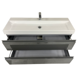 Badmeubel Coral 125cm antraciet Glans met Polystone wastafel