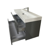 Badmeubel Coral 125cm antraciet Glans met Polystone wastafel