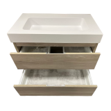 Badmeubel Life 80cm Ceniza met Composiet wastafel Wit RAL9003