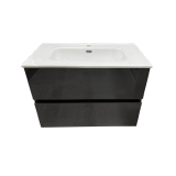 Badmeubel Onyx 80cm Antraciet Glans met Keramische wastafel