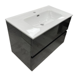 Badmeubel Onyx 80cm Antraciet Glans met Keramische wastafel