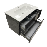 Badmeubel Onyx 80cm Antraciet Glans met Keramische wastafel