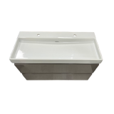 Badmeubel Coral 100cm Mokka glans met keramische wastafel