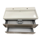 Badmeubel Coral 100cm Mokka glans met keramische wastafel