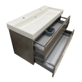 Badmeubel Coral 100cm Mokka glans met keramische wastafel