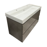 Badmeubel Coral 100cm Mokka glans met keramische wastafel