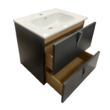 Badmeubel Evolve 60cm antraciet RAL7024 mat met keramische wastafel