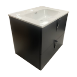 Badmeubel Evolve 60cm antraciet RAL7024 mat met keramische wastafel