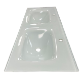 Glazen dubbele wastafel Vetro 121x46cm Gesatineerd glas