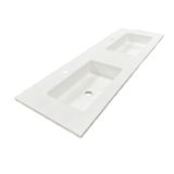 Composiet dubbele wastafel Solid 121x46cm Egaal Wit RAL9003