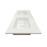 Composiet dubbele wastafel Solid 121x46cm Egaal Wit RAL9003